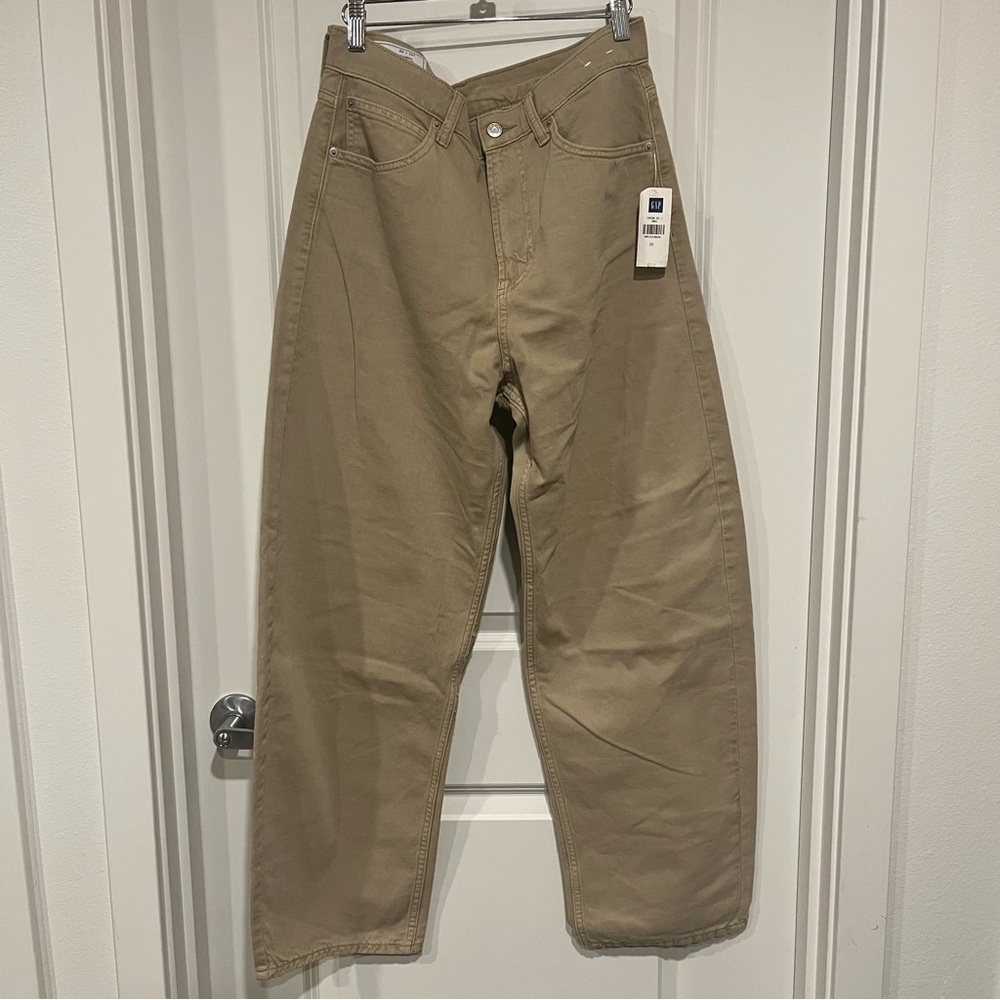 GAP Beige Barrel High Rise Pants